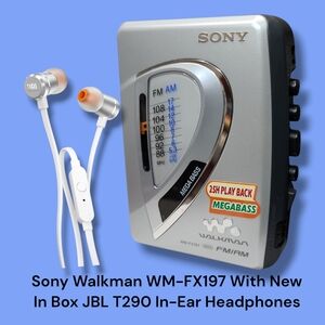Sony Walkman WM-FX197 with New JBL T290 In-Ear Headphones